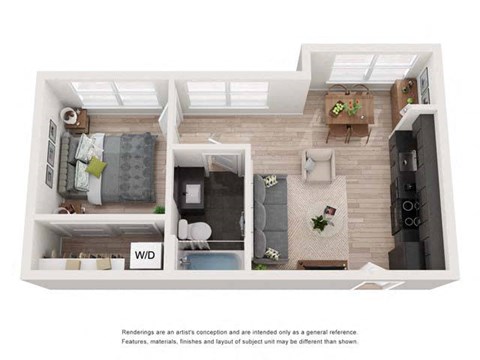 a floor plan of a two bedroom apartment at Shift, Portland, 97217